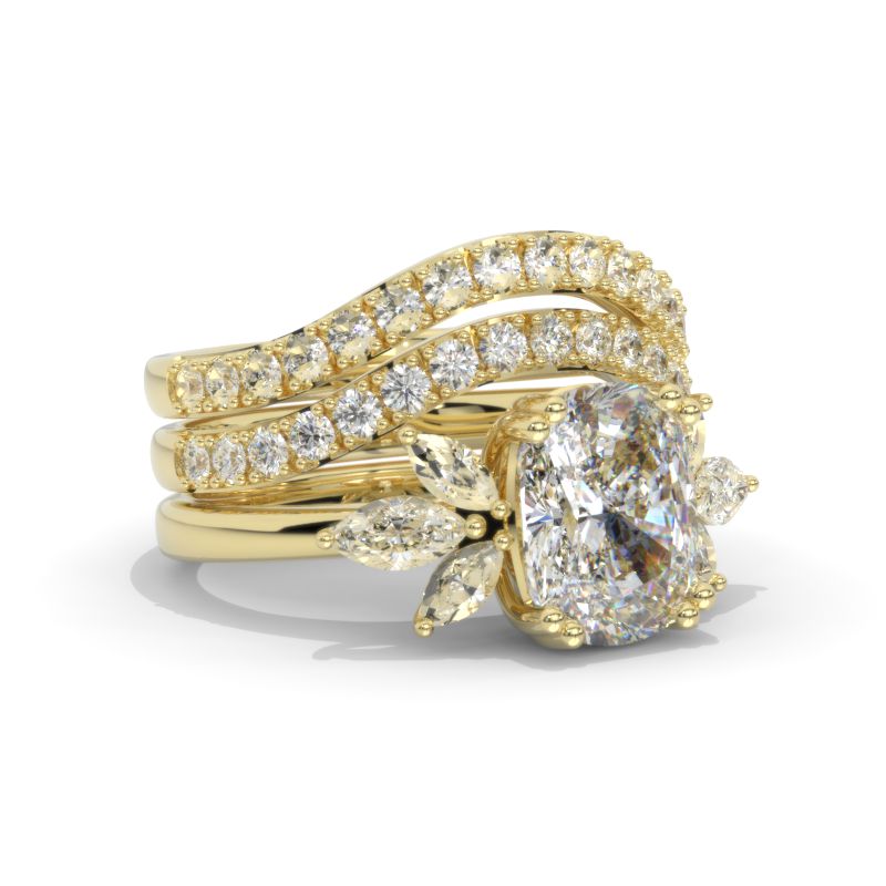 Vintage Engagement Ring Set Art Deco Ring Set Antique White Gold Ring  Moissanite Halo Milgrain Unique Wedding Set Oval Cut Anniversary Ring - Etsy