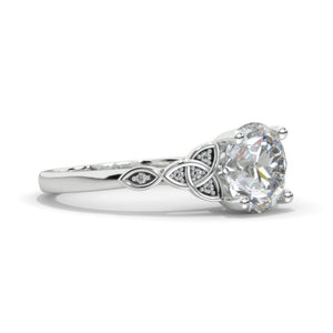 2 Carat Moissanite Celtic Engagement Ring 14K White Gold