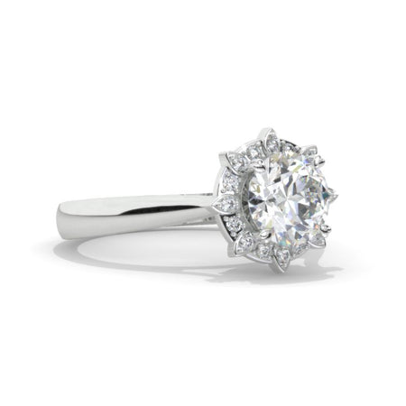 1.5 Carat  Moissanite  Engagement Ring 14K White Gold  Ring