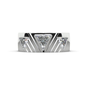 Triangular  Giliarto  Moissanite Men's  Gold  Ring.