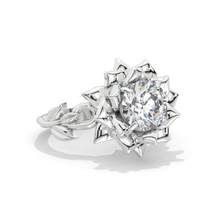 2 Carat Giliarto Moissanite Twig Floral White Gold Engagement Ring