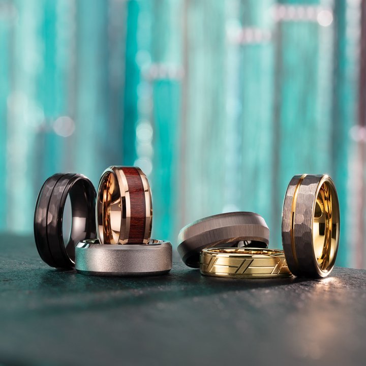 14K  White 6 mm Grooved Band