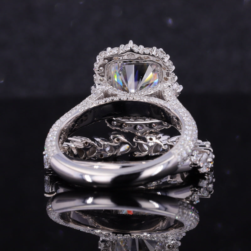 3 Carat Alexandrite Engagement Ring Halo Emerald Cut Alexandrite Nontr ...