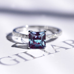 1.5 Carat Princess Cut Alexandrite Giliarto Engagement Ring