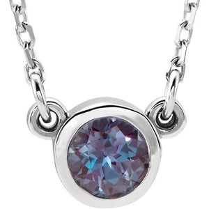 Genuine Alexandrite Bezel with 16" Necklace - Giliarto