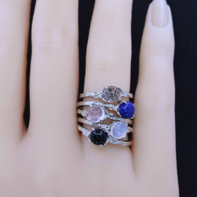 Vintage Green Square Moonstone Ring main image 0