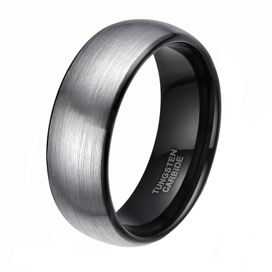 Silver Color Brushed Men Tungsten Carbide Ring - Giliarto