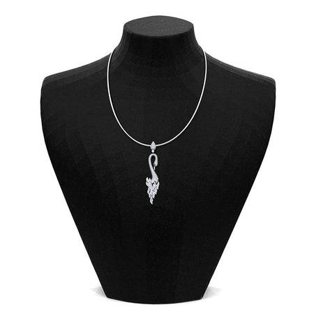 3 CTW Diamond Swan 18K White Gold Pendant