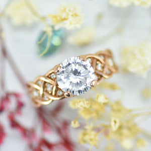 2.0 Carat Sapphire Engagement Rose Gold Ring