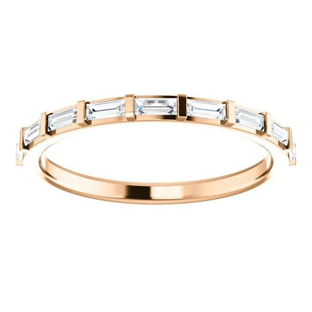 14K Rose 1/4 CTW Diamond Straight Baguette Anniversary Band