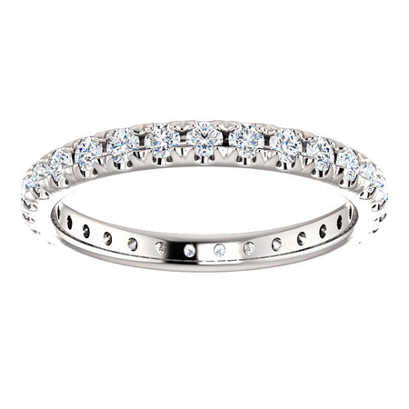 14K White 7/8 CTW Diamond French-Set Eternity Band