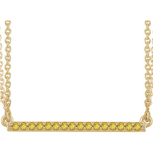 14K Yellow 1/6 CTW Yellow Diamond 18" Bar Necklace