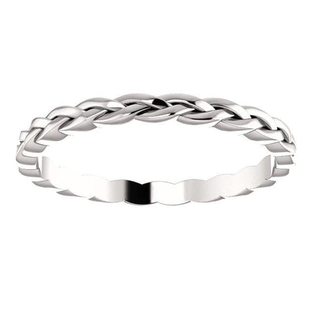 14K White 2 mm Woven Band