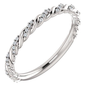 14K White 1/8 CTW Diamond Pavé Twisted Anniversary Band