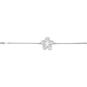 Sterling Silver Flower & Butterfly 7.5" Bracelet