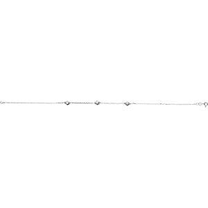 Sterling Silver 3 mm Flower 10" Anklet