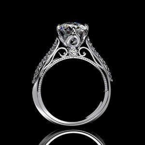 2 Carat Moissanite Engagement 14K White Gold Ring Classic Customized Design Your Own Ring