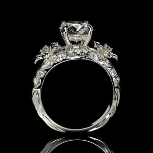 ''Lola" 2.0 Carat Moissanite Diamond Floral Engagement Ring
