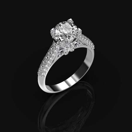 2.0 Carat  Moissanite Diamond Engagement Ring