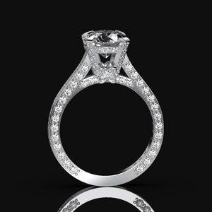 3.2 Carat  Moissanite Diamond  Engagement Ring