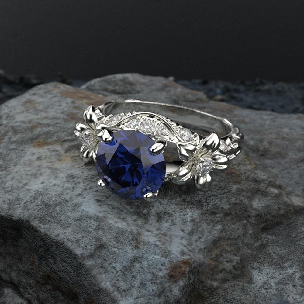 Sapphire Engagement Gold  Ring - Giliarto