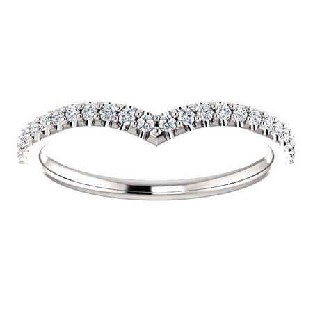 14K White Gold 1/5 CTW Diamond V Band