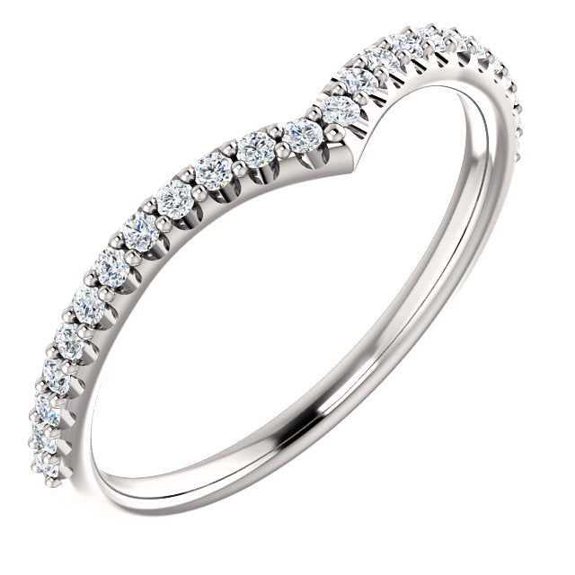 14K White Gold 1/5 CTW Diamond V Band