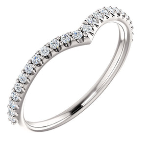 14K White Gold 1/5 CTW Diamond V Band