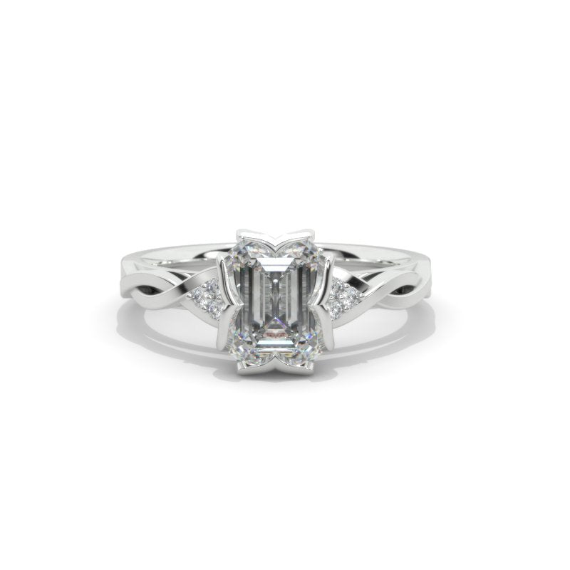 2.0 Carat Giliarto Emerald Cut Gold Engagement Ring