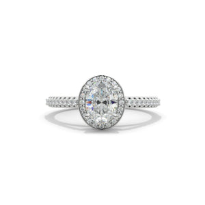 14K White Gold 1.5 Carat Oval  Moissanite Engagement Ring