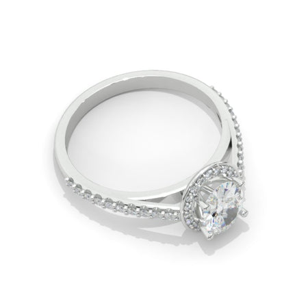 14K White Gold 1.5 Carat Oval  Moissanite Engagement Ring