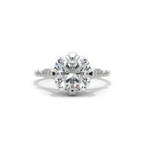 3.0  Carat  Moissanite Center Stone White Gold Ring