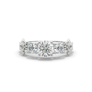 1.5 Carat Giliarto Moissanite Three-Stone White Gold Engagement  Ring