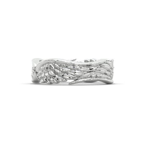 14K White Gold Wings Ring