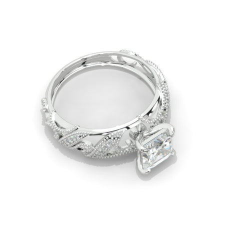 1.0 Carat Princess Moissanite Engagement Ring 14K White Gold Ring