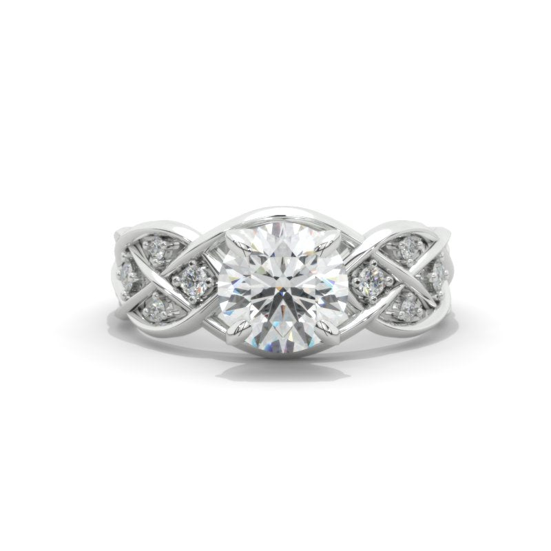 2.0 Carat Moissanite Accented Lattice Engagement Ring