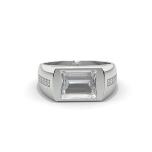 2 Carat Giliarto  Moissanite Men's  Gold  Ring.