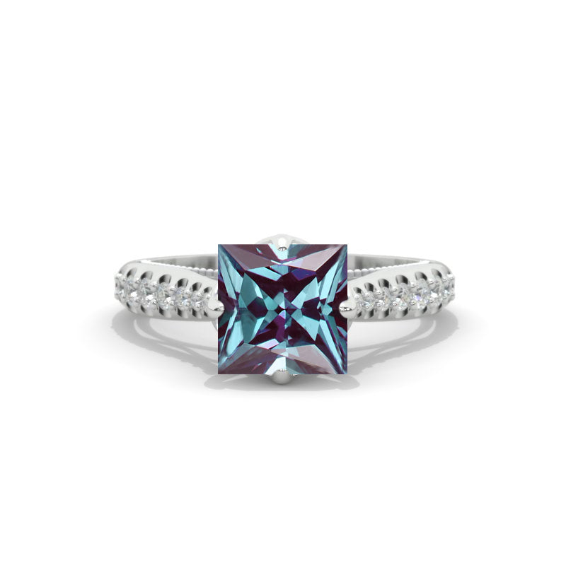 Alexandrite Andromeda 14K White Gold Engagement Ring