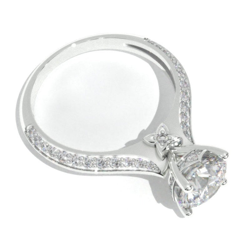 14K Solid Gold Ring 2CT Round Diamond Imitation Wedding Ring Moissanite Engagement Ring Anniversary Promise Eternity Gold Ring