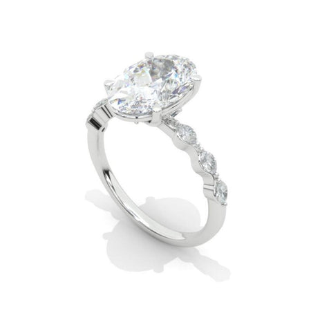 4ct Classic Oval Engagement Ring. 14K Gold Solitaire ring. Oval Cut Ring. Moissanite Wedding Ring Anniversary ring, Vintage royal Style Model 432-12x8