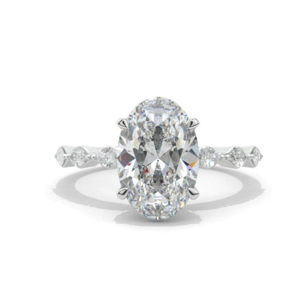4ct Classic Oval Engagement Ring. 14K Gold Solitaire ring. Oval Cut Ring. Moissanite Wedding Ring Anniversary ring, Vintage royal Style Model 432-12x8