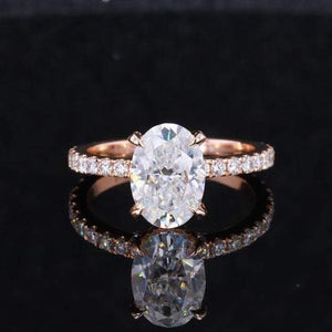 14K White Gold 2 Carat Kite Moss Agate Halo Engagement Ring, Eternity Ring Set