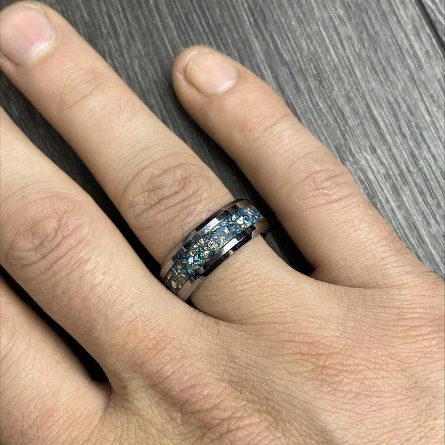 Tungsten top moissanite rings