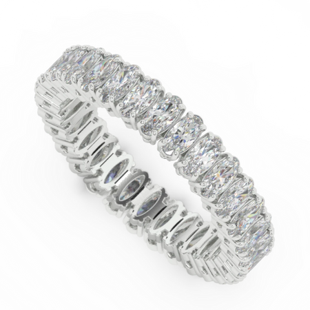2.5 C.T.W.  Oval  Moissanite  Eternity Band 14K White Gold