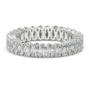 2.5 C.T.W.  Oval  Moissanite  Eternity Band 14K White Gold