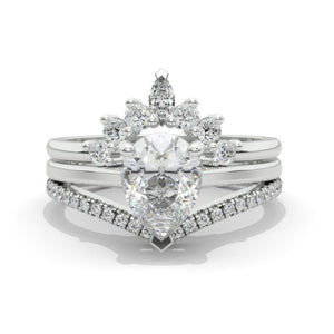 Pear Moissanite Halo Twisted Engagement Ring