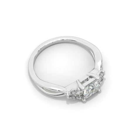 Princess Cut  Moissanite/Diamond Twisted Shank Engagement Ring