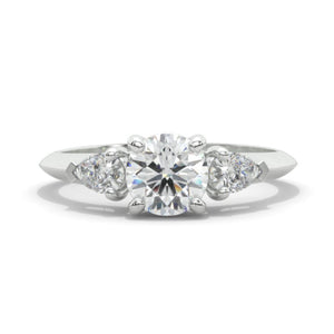 1 Carat Giliarto Moissanite Three-Stone White Gold Engagement  Ring