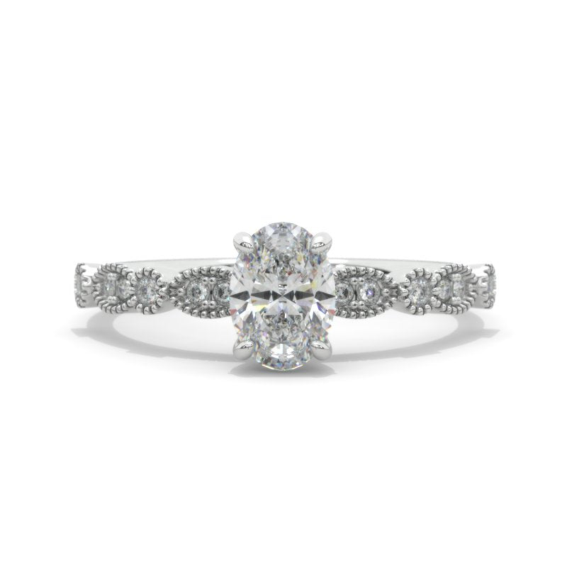 1 Carat Oval Giliarto Moissanite 14K Gold Engagement Promissory Ring