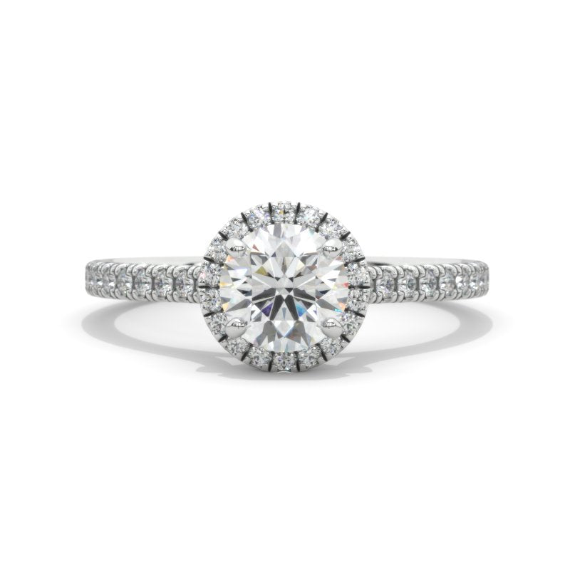 1 Carat Giliarto Moissanite Halo Gold Engagement Promissory Ring